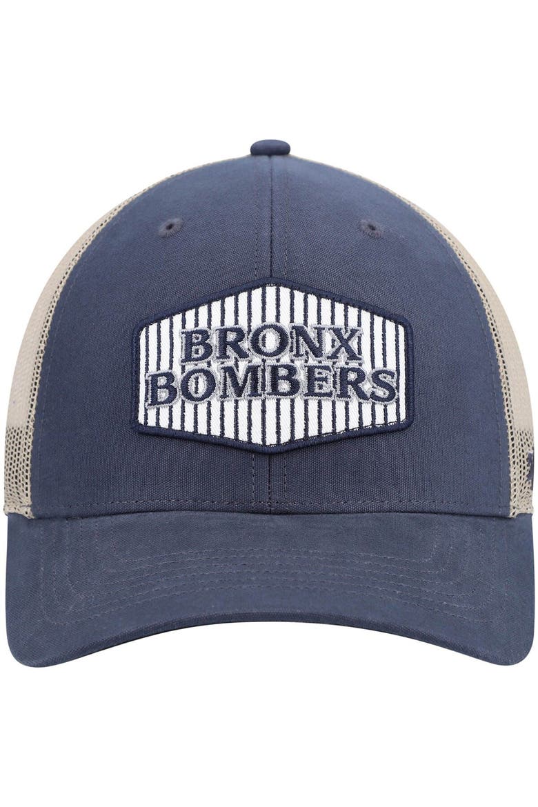 Men's '47 Navy/Natural New York Yankees Bronx Bombers Local Haven Trucker Snapback Hat, Alternate, color, Navy