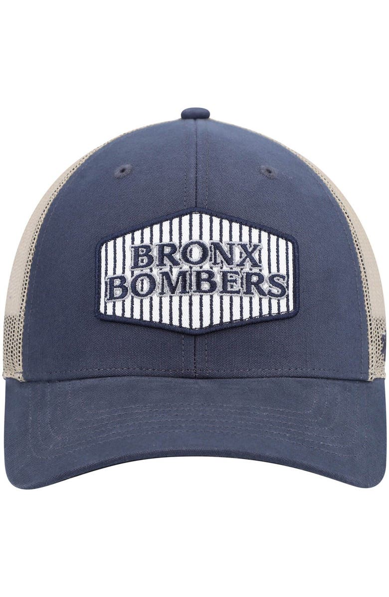 '47 Men's '47 Navy/Natural New York Yankees Bronx Bombers Local Haven Trucker Snapback Hat, Alternate, color,