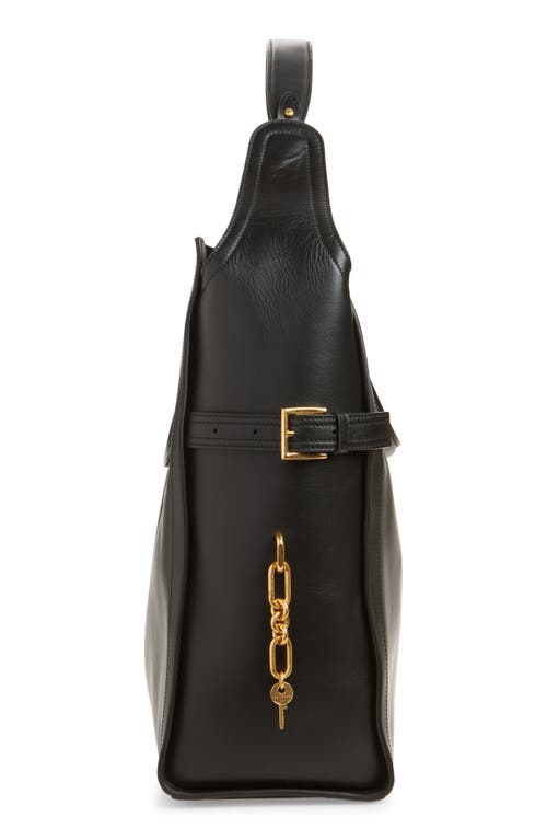 Balmain Large Pulse Waxy Calfskin Tote In Black