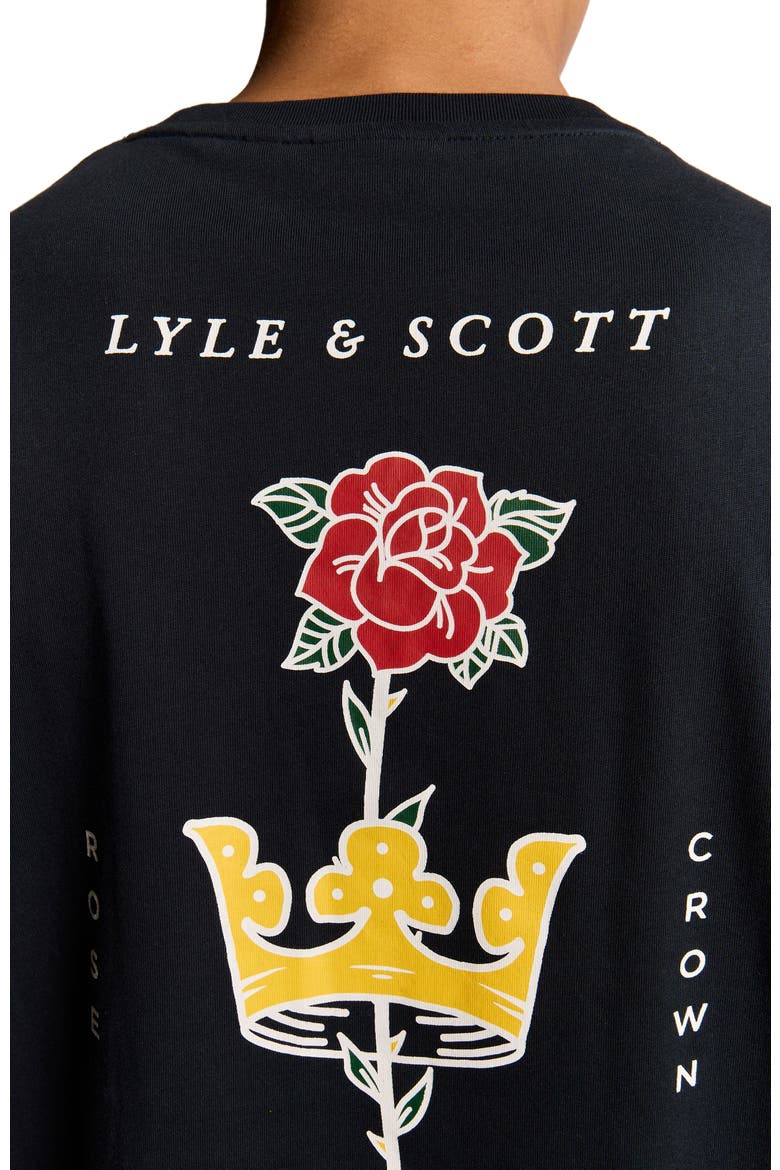 Rose And Crown Graphic T-shirt, Alternate, color, Dark Navy