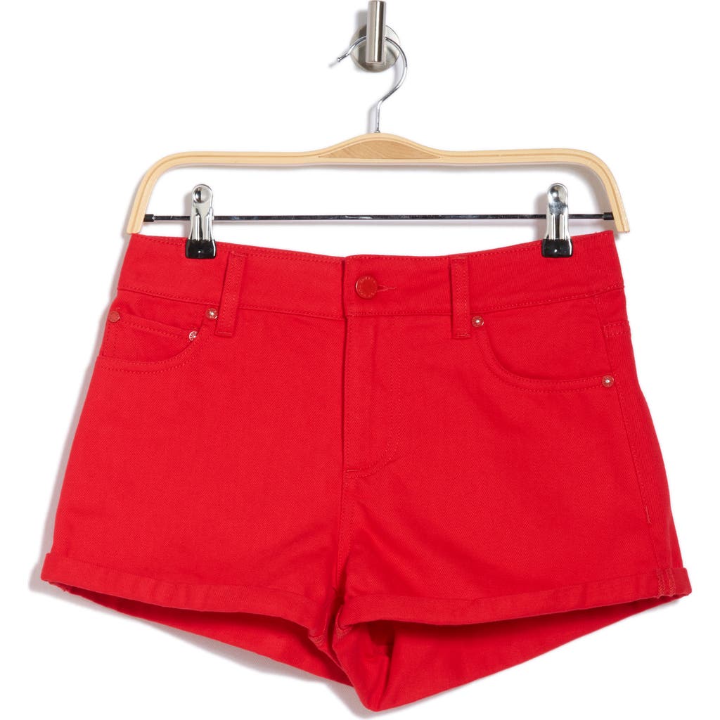 Alice And Olivia Maggie Mid Rise Vintage Shorts In Bright Ruby