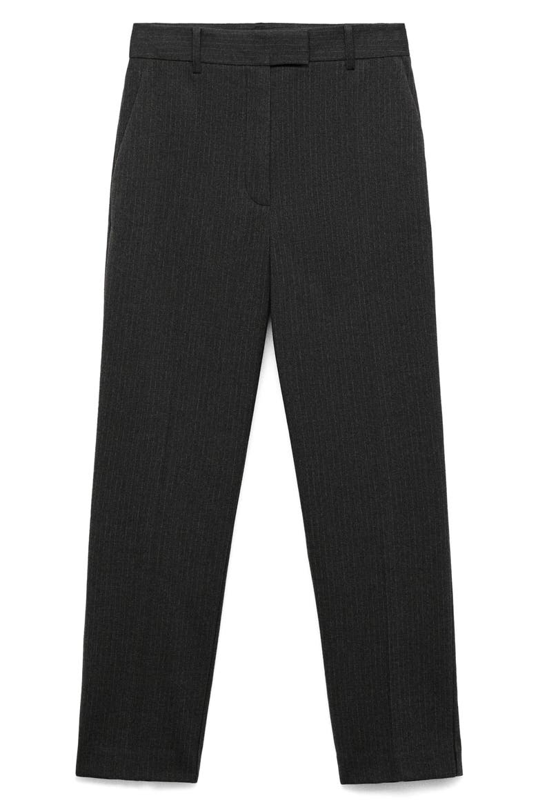 Pinstripe Ankle Pants, Alternate, color, GREY