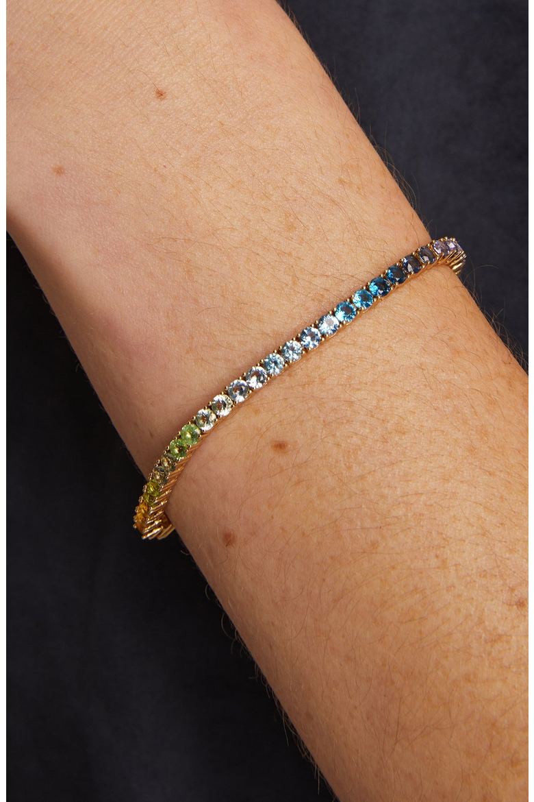 Ombre Rainbow Tennis Bracelet, Alternate, color, Yellow Gold Vermeil