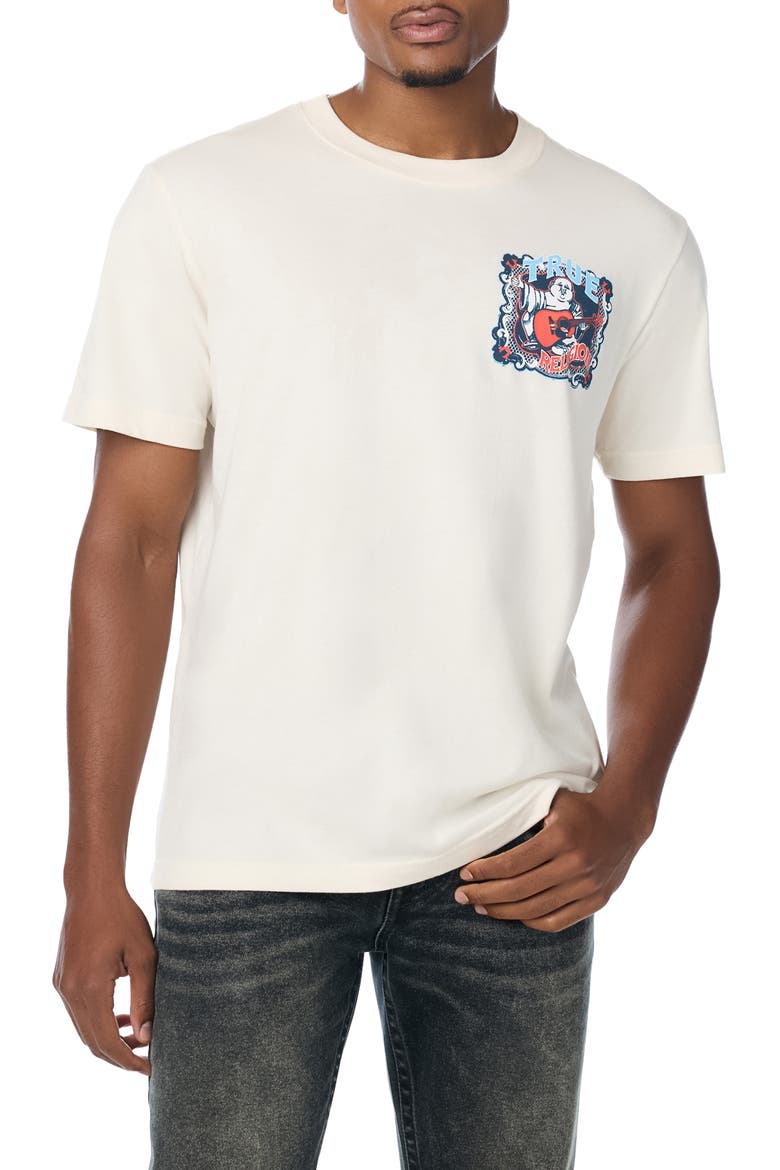 Buddha Motif Graphic T-Shirt, Main, color, WINTER WHITE