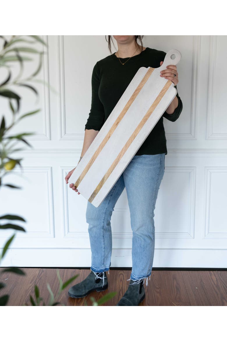 Maeve Striped Wood Board Oversized 36", Alternate, color, Brown