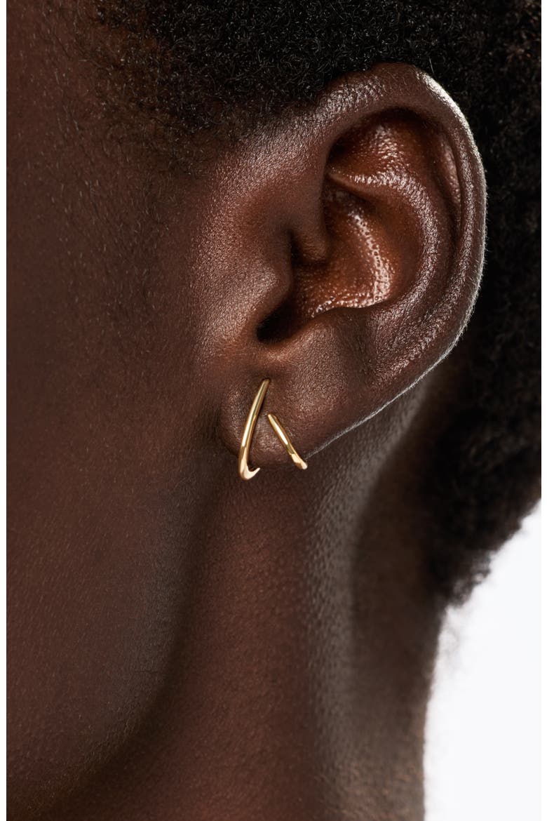 Solid Yellow Gold - Aurora Huggie Studs, Alternate, color, Gold