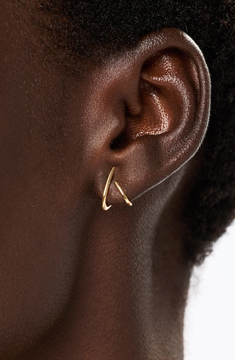 Ana Luisa Solid Yellow Gold - Aurora Huggie Studs, Alternate, color,