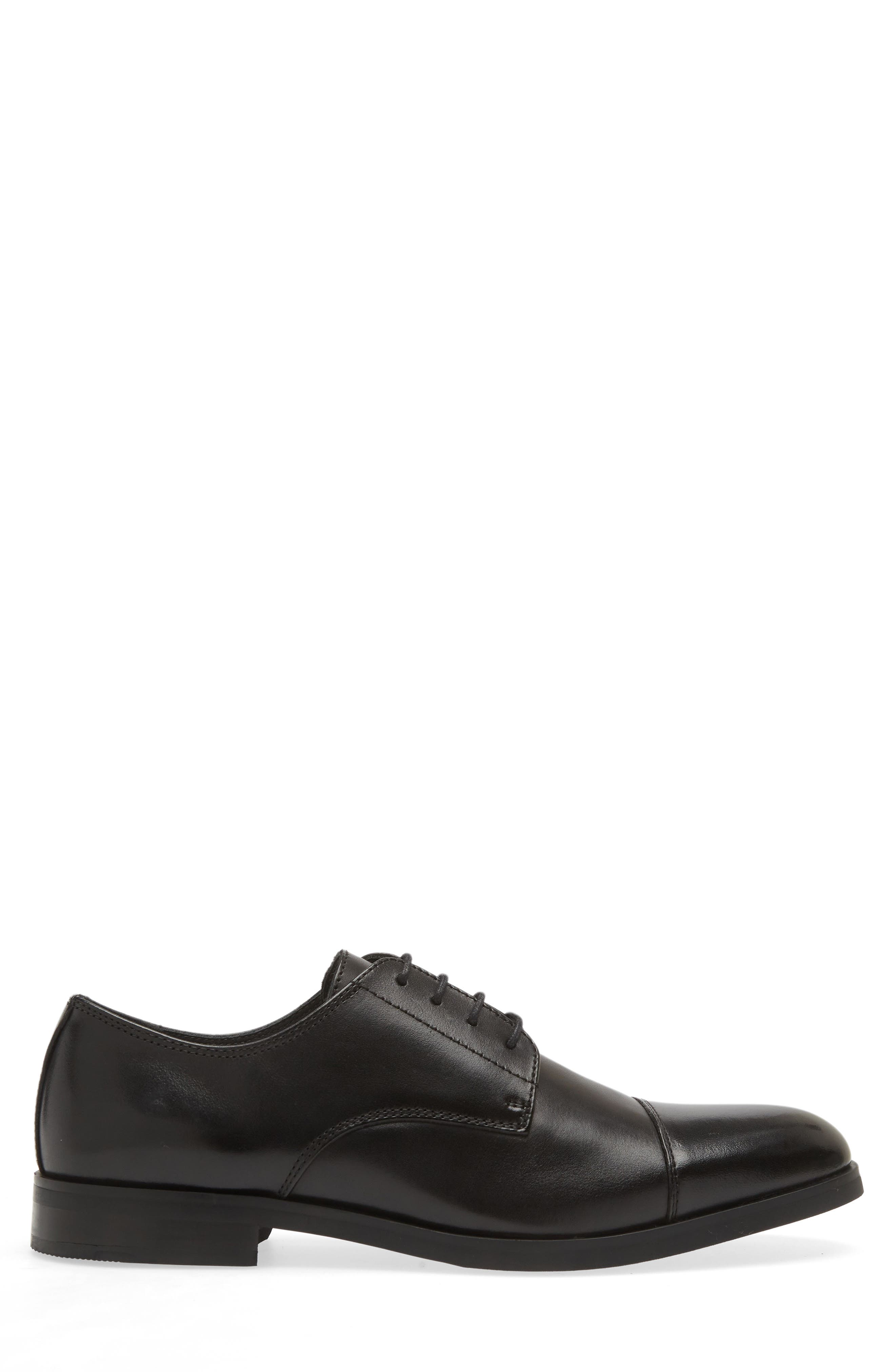 Nordstrom Elliott Cap Toe Lace-Up Derby, Alternate, color, Black