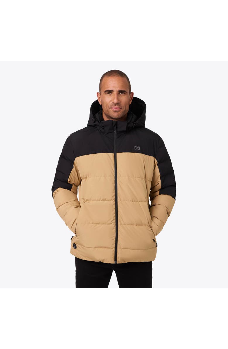 Mobile Warming Crest 2.0 Men's Natural Down Heated Jacket, Main, color, Black/Tan