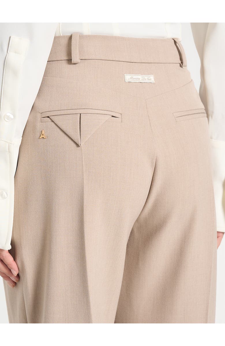 Manière De Voir Julie Tailored Twin Pleat Trousers, Alternate, color, Taupe