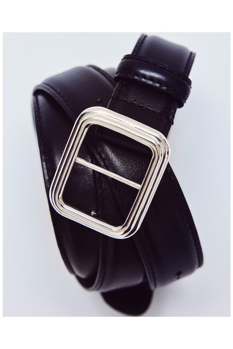 The Georgia Leather Belt, Alternate, color, SILVER SOLID BLACK
