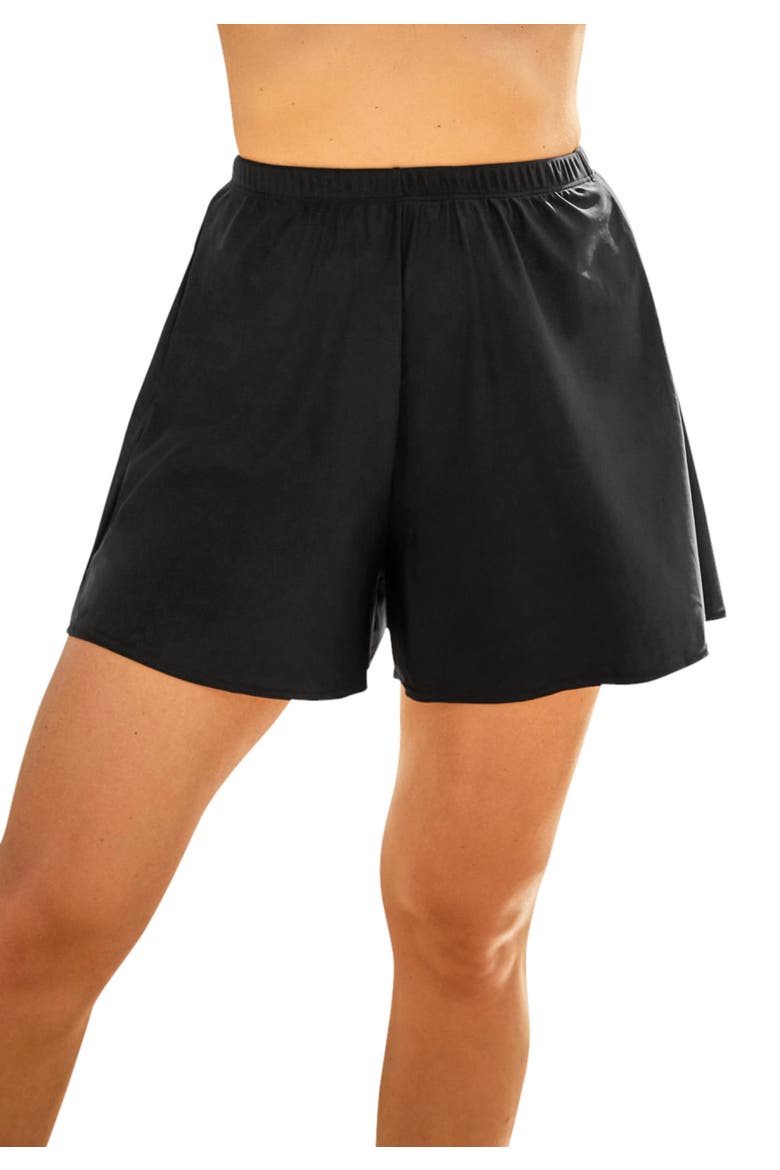Relaxed Fit Tummy Control Swim Short, Main, color, BLACK