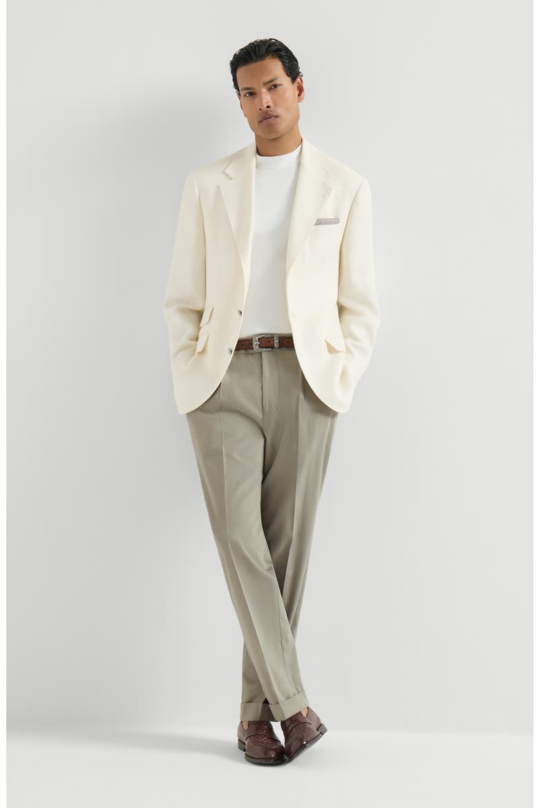 Trousers with pleats, Alternate, color, Khaki