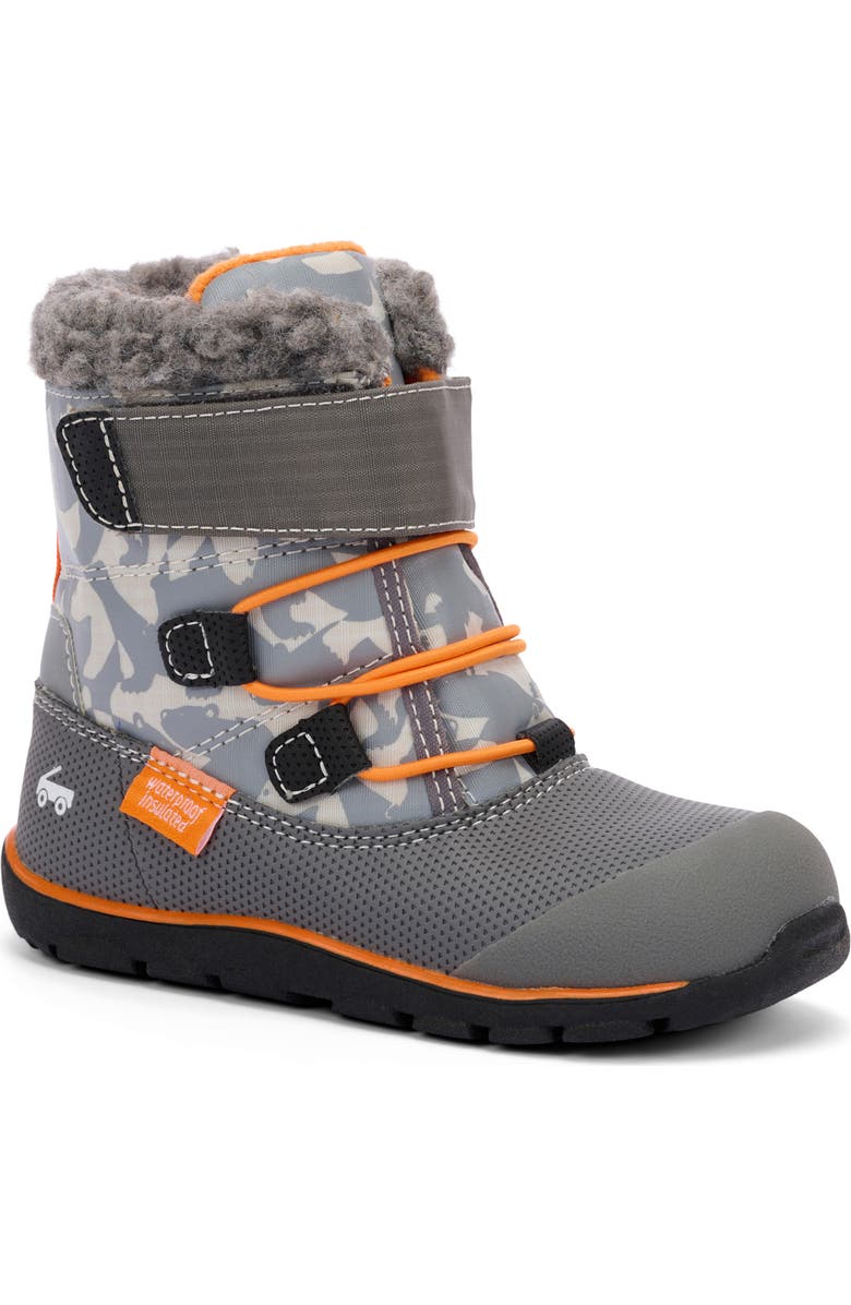 See Kai Run Kids' Gilman Waterproof Snow Boot, Main, color, Gray/ Orange