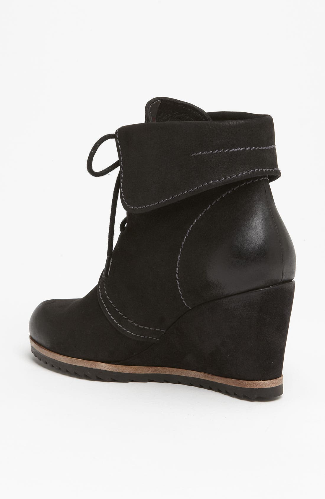 'Ashby' Collared Wedge Bootie, Alternate, color, BLACK