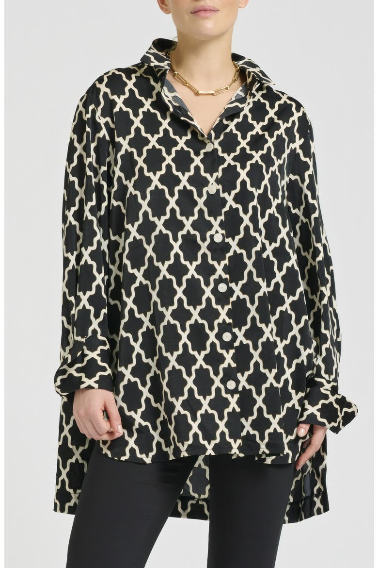 Marnie Oversized Printed Shirt, Main, color, MOROCCAN PRINT