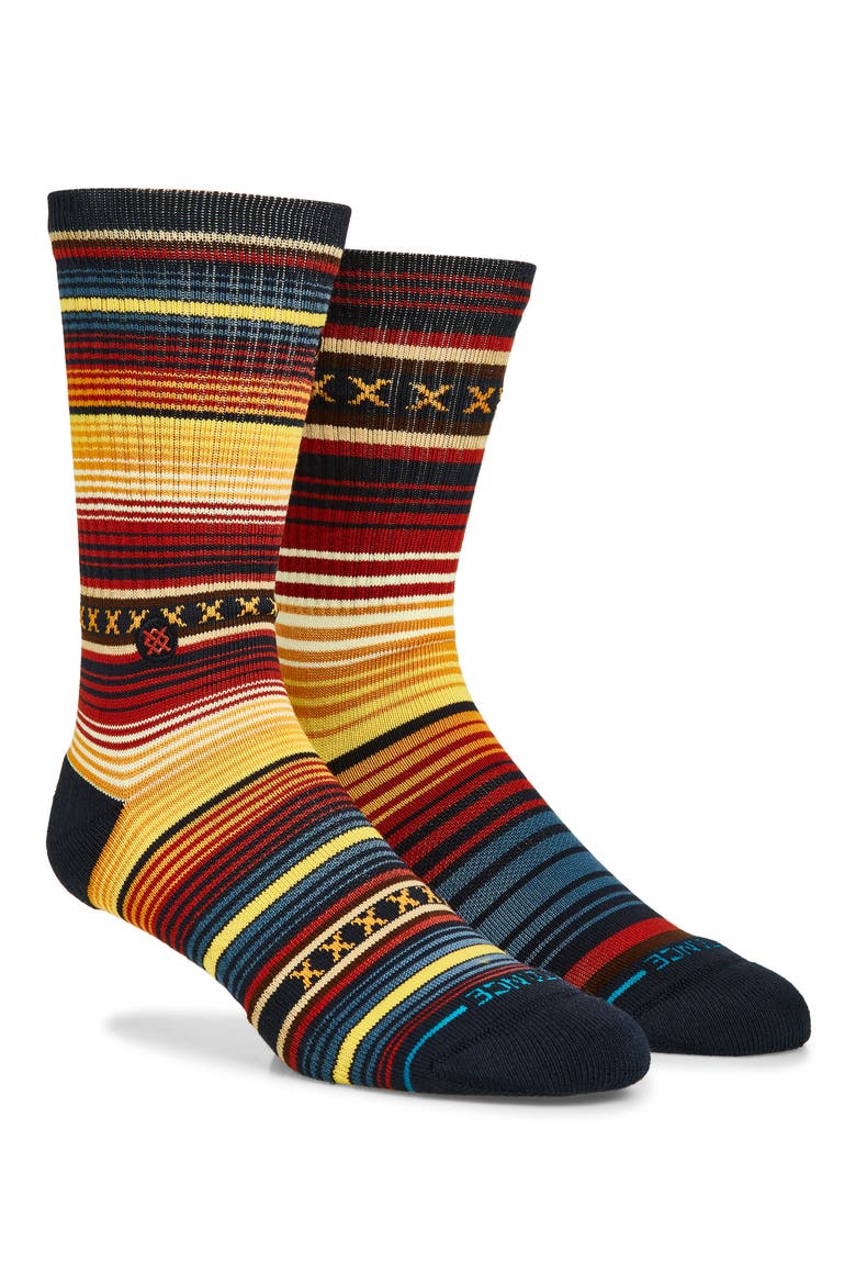 Curren Parks Cotton Blend Crew Socks, Main, color, NAVY