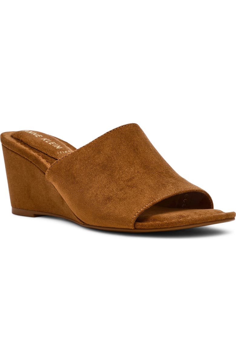 Anne Klein Charisma Wedge Slide Sandal, Main, color, Hazelnut