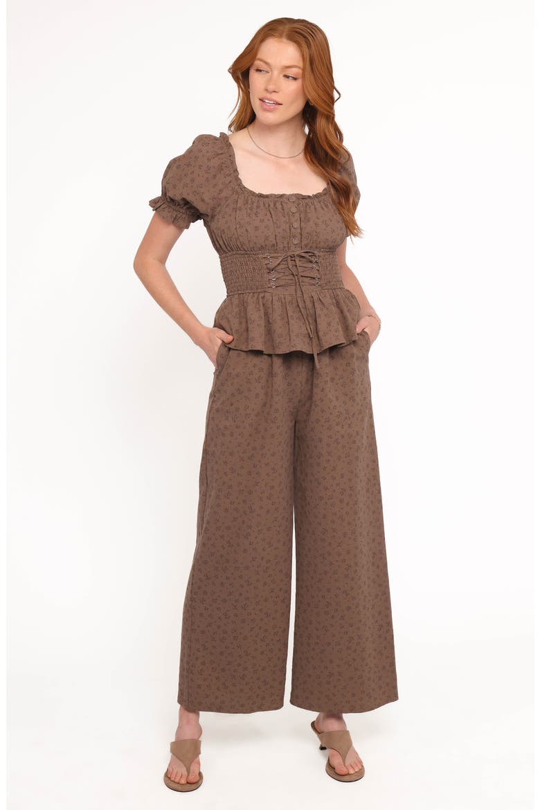 Bridget Floral Cotton Jumpsuit, Alternate, color, TAUPE PURPLE FLORAL