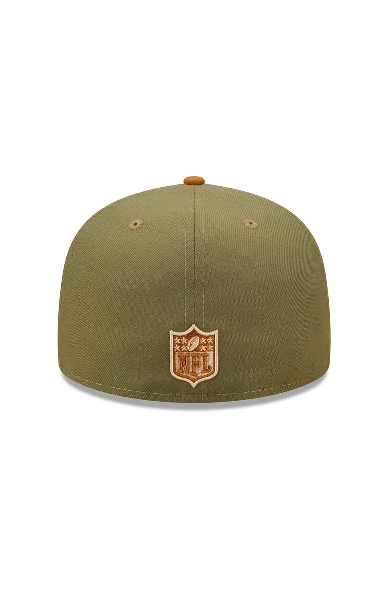 New Era Men's New Era Olive/Brown Philadelphia Eagles Toasted Peanut 59FIFTY Fitted Hat, Alternate, color, 