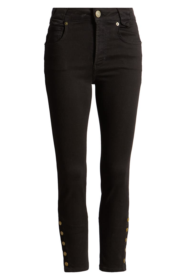 The Snapped Denim Leggings, Alternate, color, BLACK