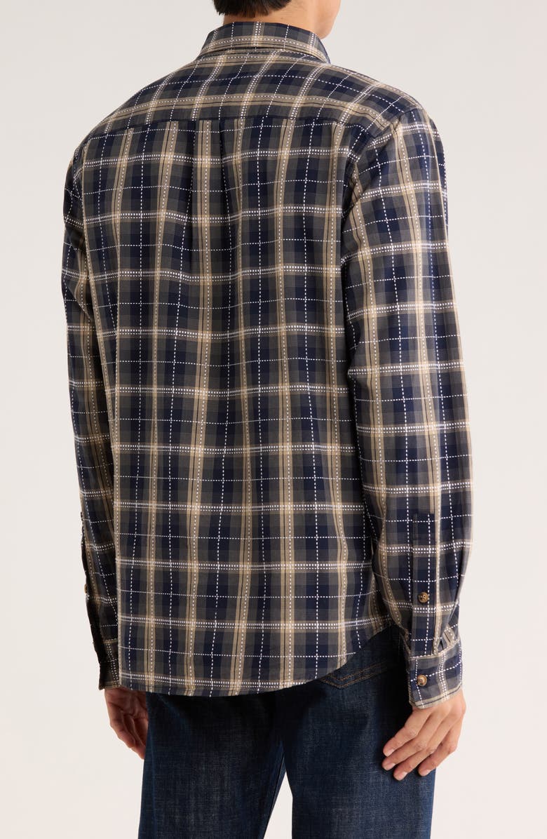 Lucky Brand Dobby Plaid Button-Up Shirt, Alternate, color, Navy Multi Plaid
