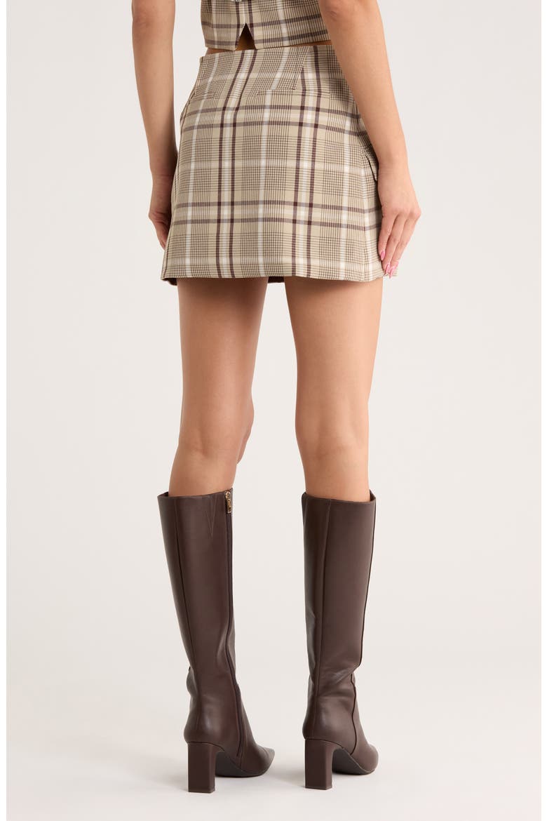 Payton Plaid Wrap Miniskirt, Alternate, color, SAND PLAID