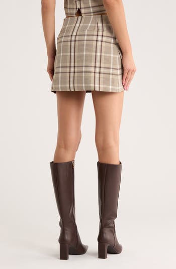 Payton Plaid Wrap Miniskirt