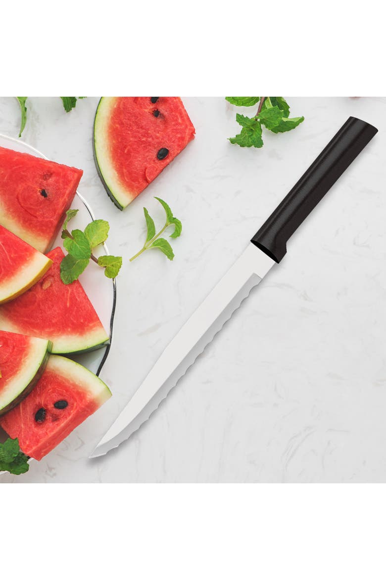 Cutlery 7-Inch Serrated Slicer Stainless Steel Blade, Alternate, color, Black
