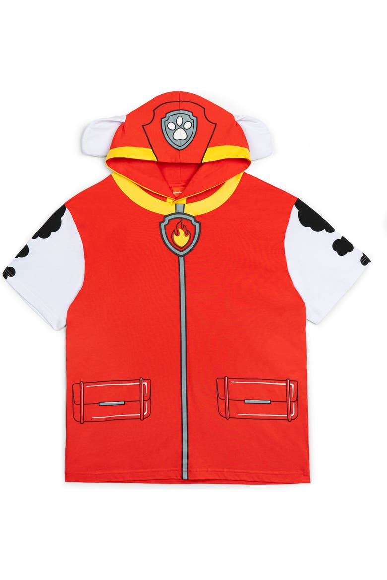 Marshall Hooded T-Shirt, Alternate, color, Marshall Red White