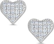 Lily Nily Kids' Pavé Cubic Zirconia Heart Stud Earrings