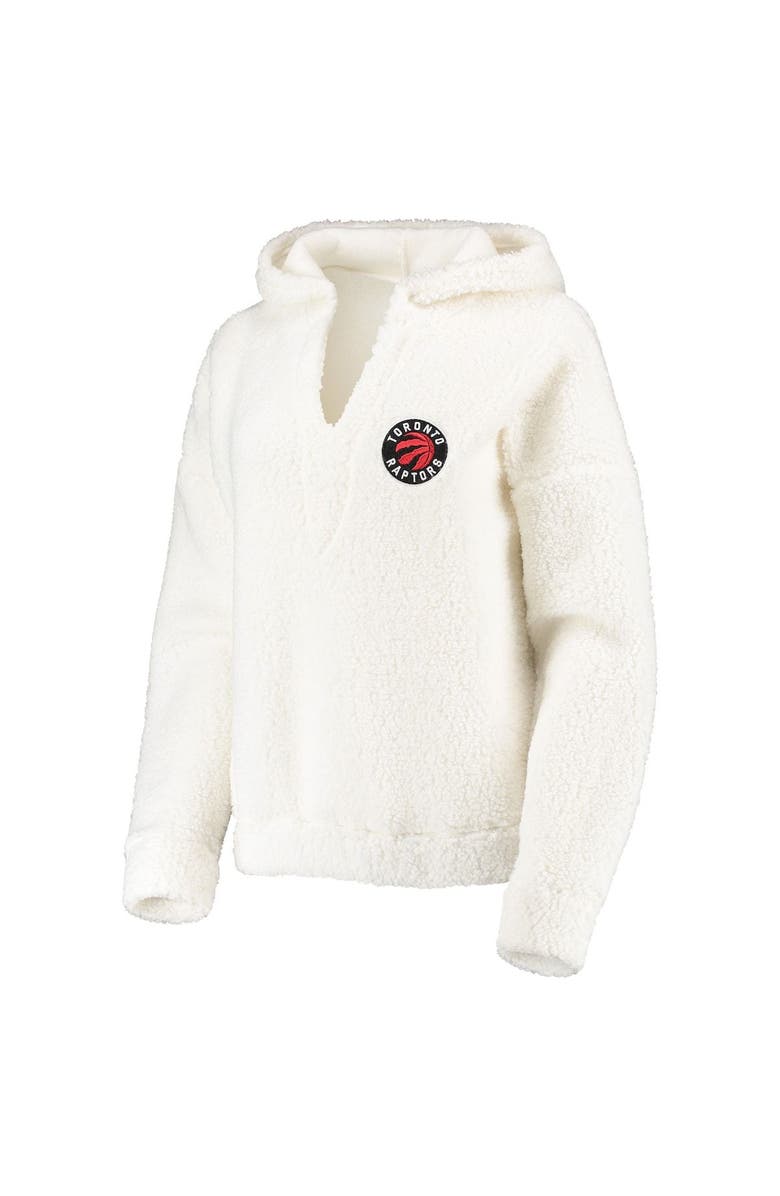 CONCEPTS SPORT Women's Concepts Sport Cream Toronto Raptors Fluffy Long Sleeve Hoodie Top & Shorts Sleep Set, Alternate, color,