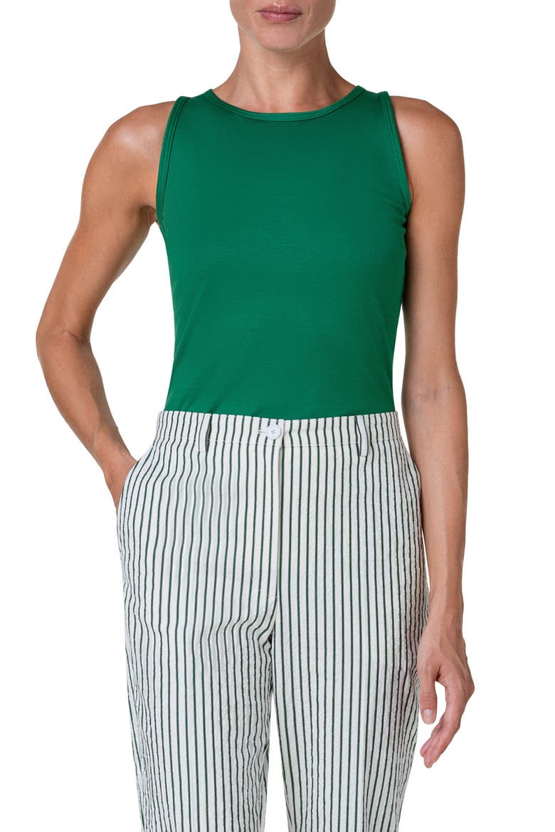 Sleeveless Stretch Modal Top, Main, color, LEAF GREEN