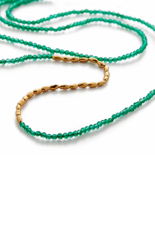 Monica Vinader Mini Nugget Beaded Long Necklace In 18ct Gold Vermeil On Silver