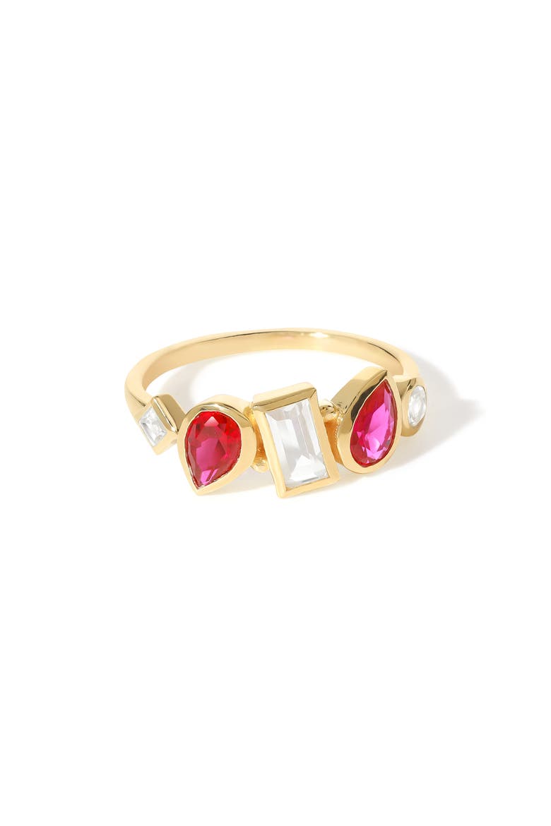 Lab Created Ruby & Gemstone Ring, Alternate, color, PINK