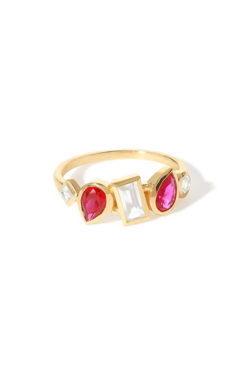 Ys Gems Lab Created Ruby & Gemstone Ring In Pink