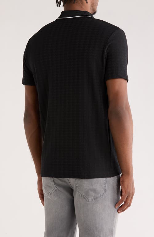 Cactus Man Zip Short Sleeve Polo In Black