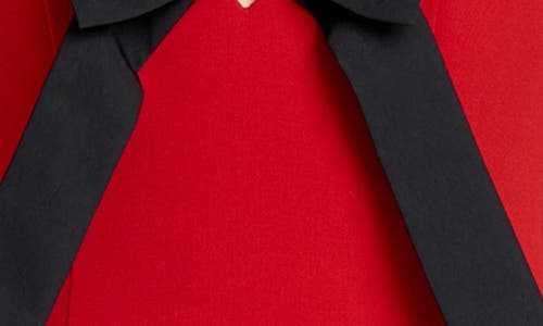 Wayf Ariana Bow Fit & Flare Minidress In Red