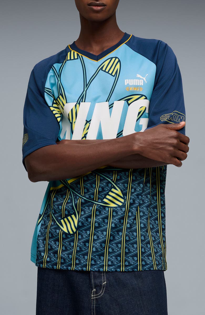 PUMA KING Extravaganza Jersey T-Shirt, Main, color, Vibrant Blue