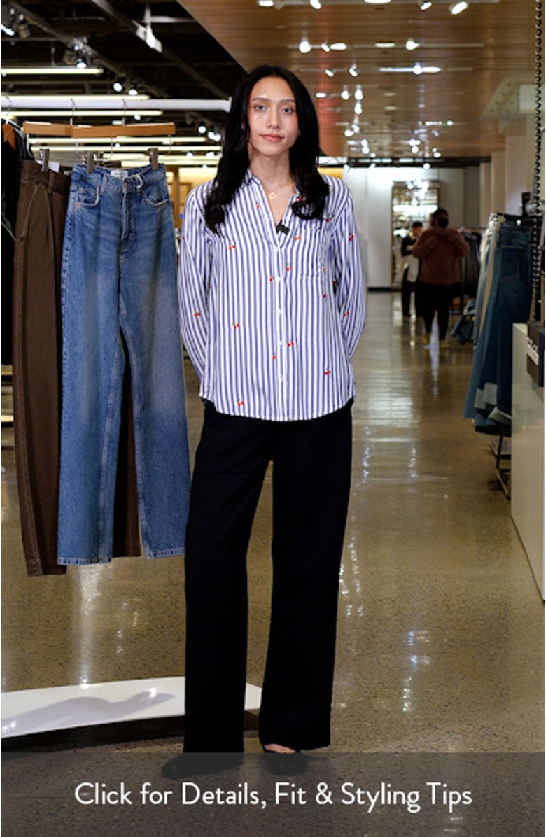 Kaylee Heart Stripe Long Sleeve Button-Up Shirt, sales video thumbnail