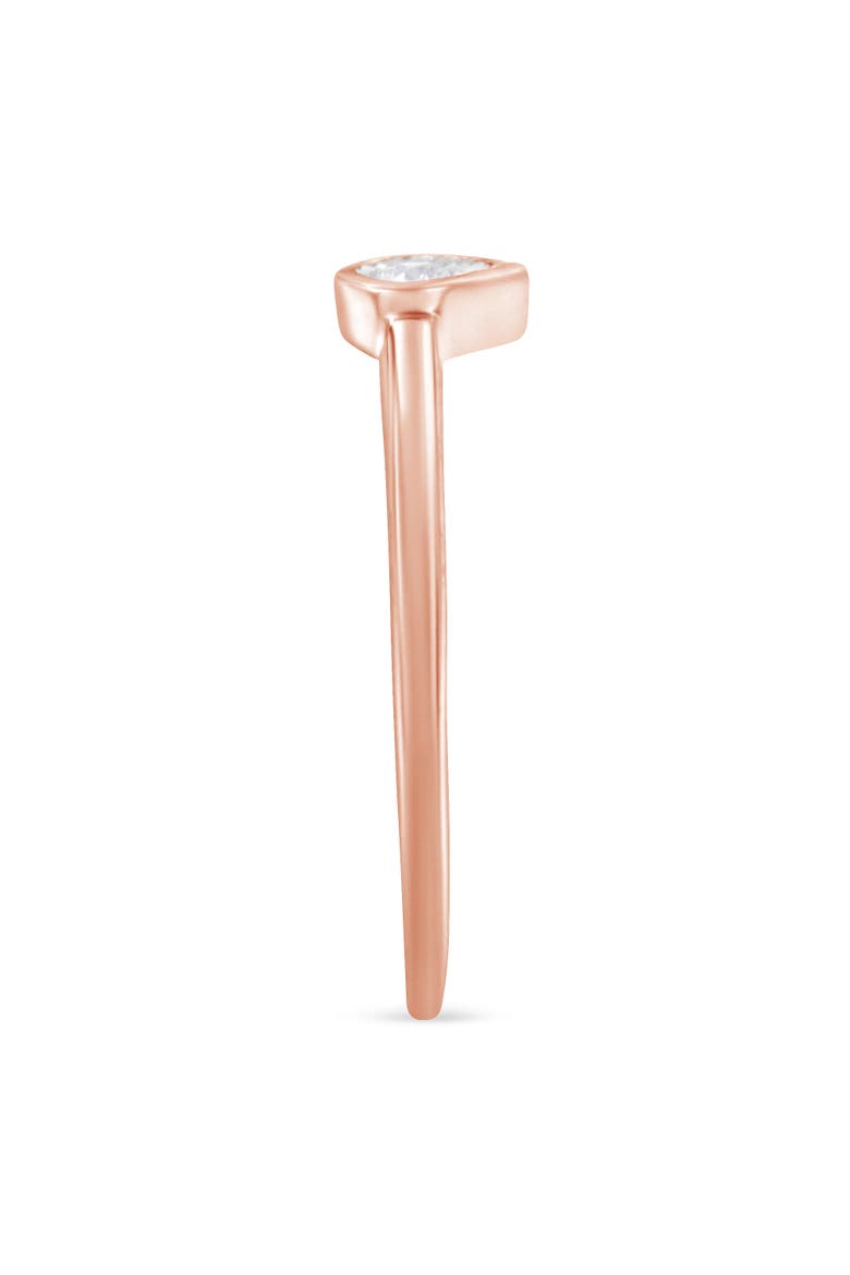 14K Rose Gold Plated Silver Diamond Accent Teardrop Pear Shaped Ring, Alternate, color, Rose Gold over Silver