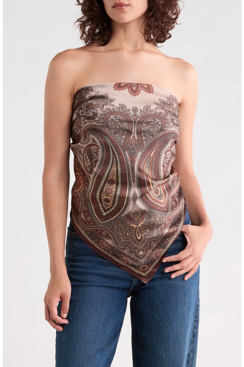Paisley Square Scarf, Main, color, CHOCOLATE