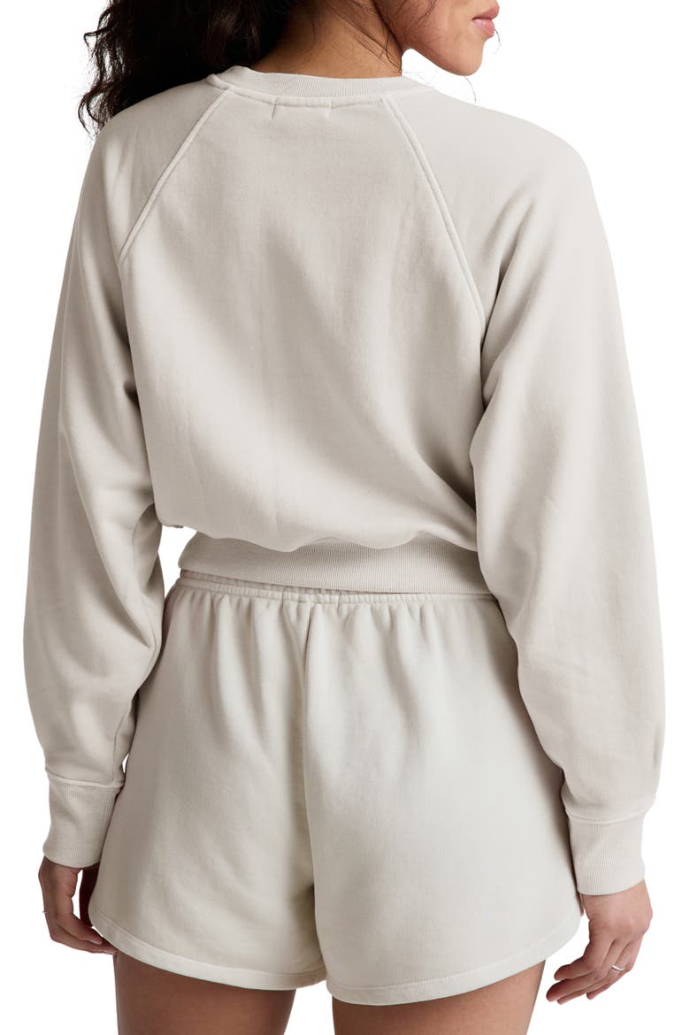 Fade Out Crop Sweatshirt, Alternate, color, WASHED VINTAGE WHITE
