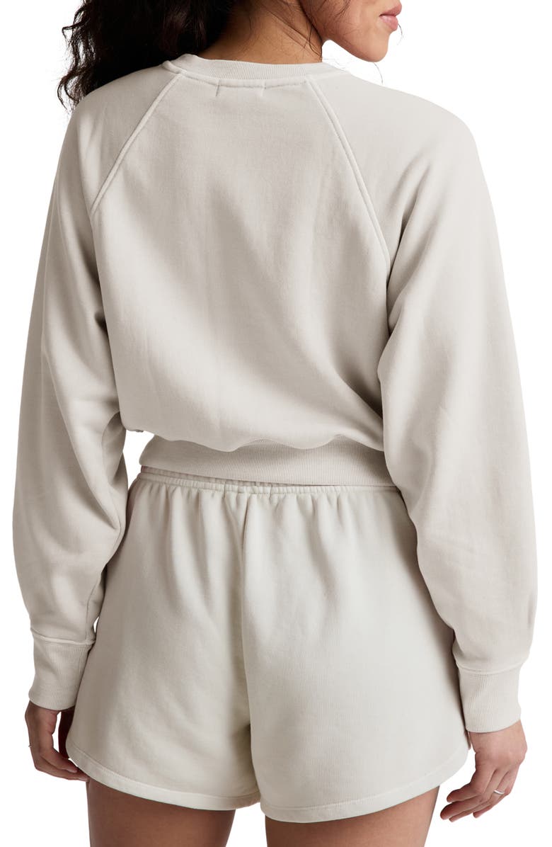 Beyond Yoga Fade Out Crop Sweatshirt, Alternate, color, Washed Vintage White
