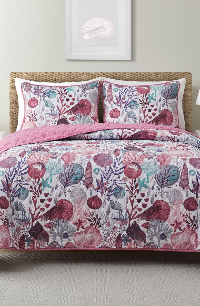 VCNY HOME Ivory Coast Reversible Quilt Set, Alternate, color, Pink Multi