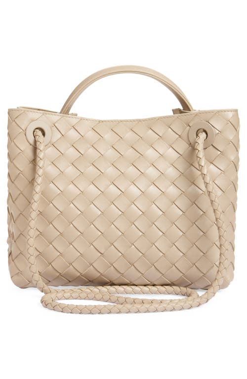 Bottega Veneta Small Andiamo Intrecciato Shoulder Bag In 9616 Ecru-muse Brass-ecru