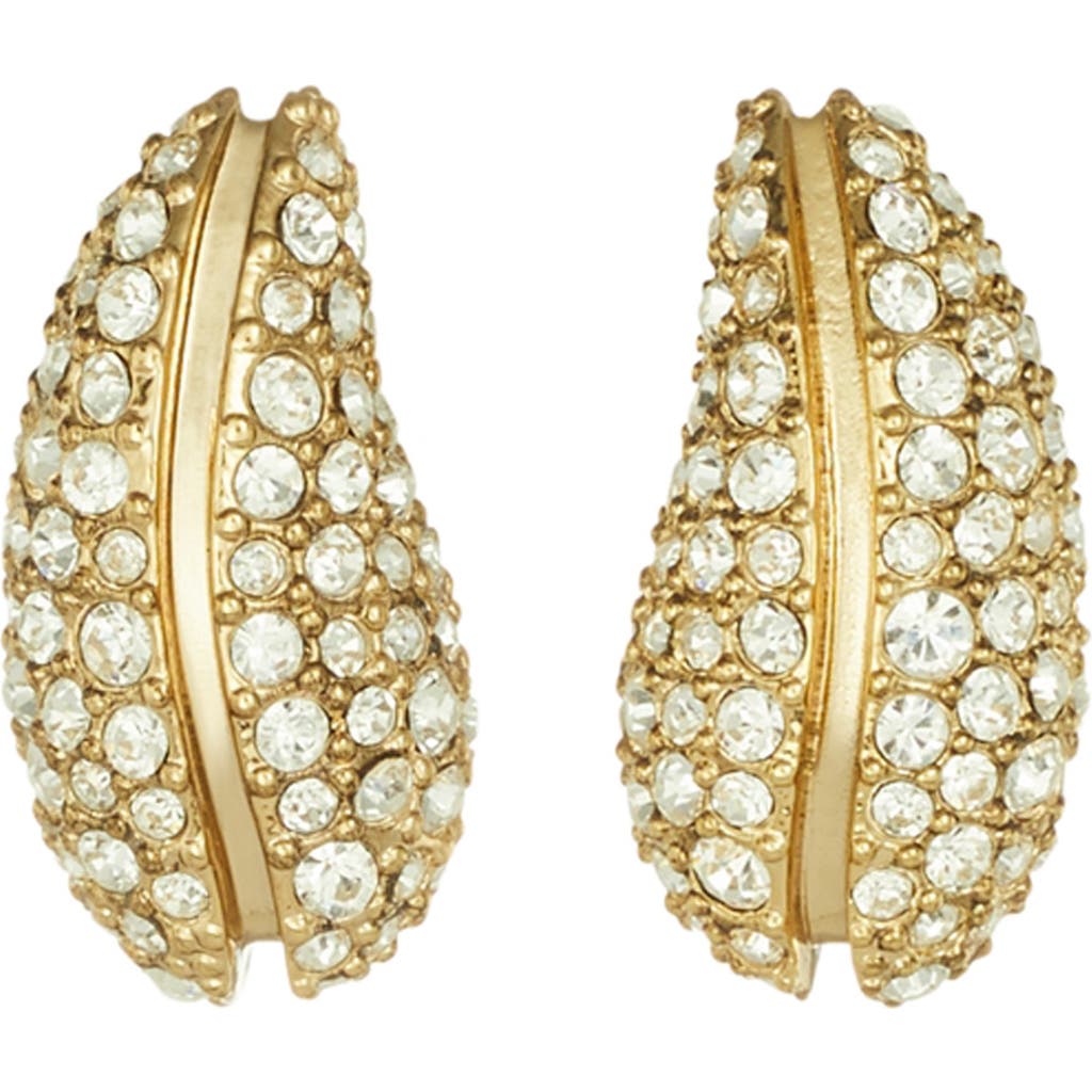 Tory Burch Mini Pavé Wave Earrings In Gold