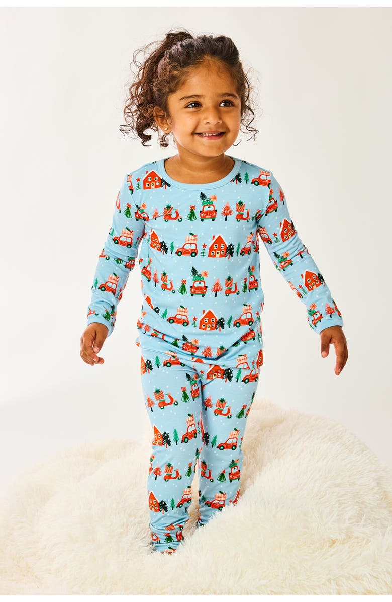Clover Baby & Kids Long Sleeve Pajama Set - Christmas Town, Alternate, color, Christmas Town