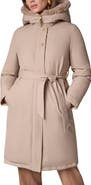 Donna Karan New York Belted Coat with Faux Fur Lined Hood
