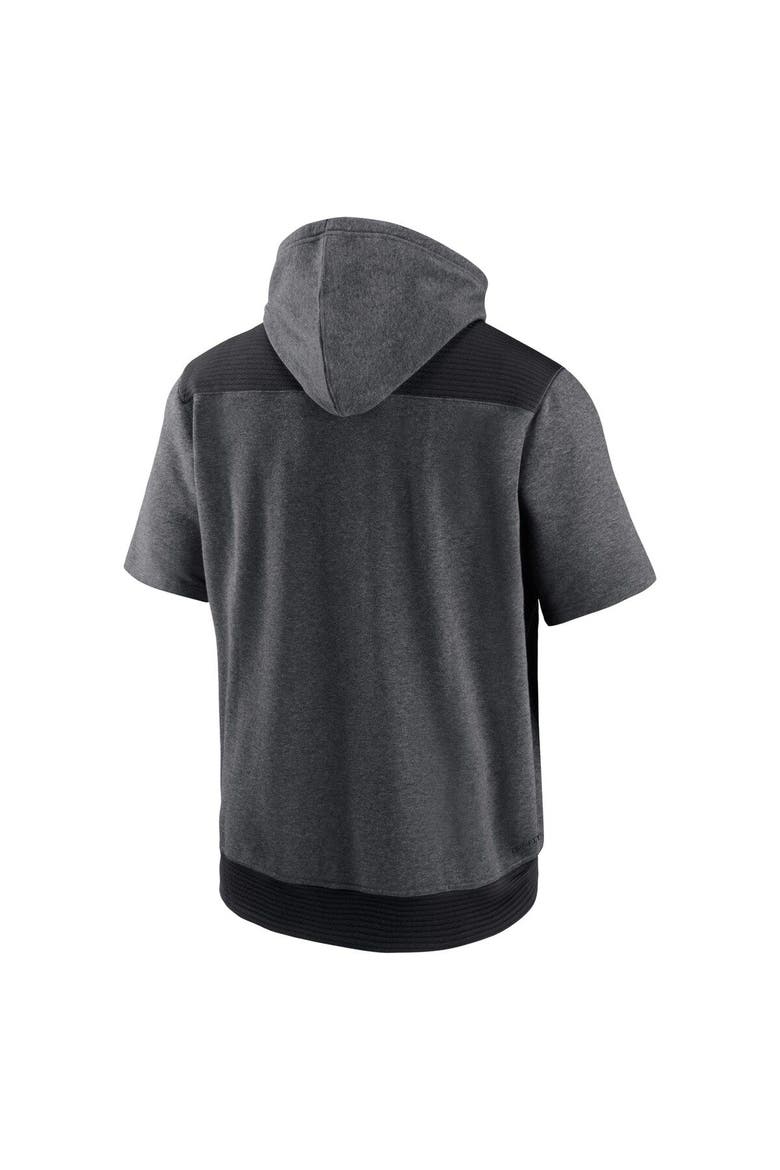 Men's Nike Heathered Charcoal/Black Colorado Rockies Authentic Collection Dry Flux Performance Quarter-Zip Short Sleeve Hoodie, Alternate, color, Charcoal